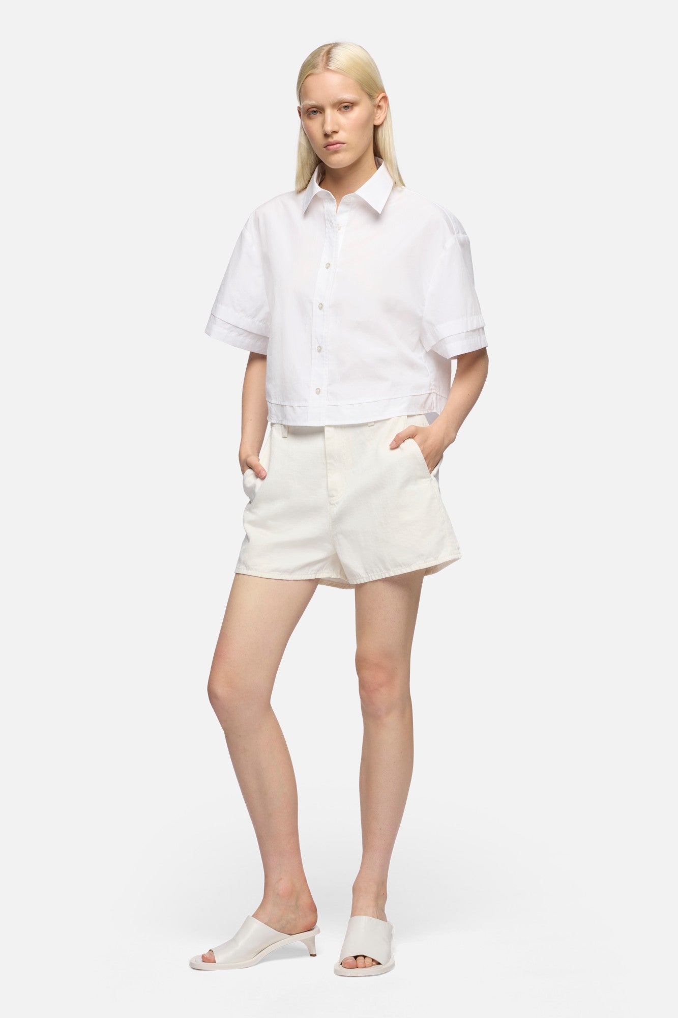 TROUSER SHORT in Denim Linen Ostuni | 7 For All Mankind