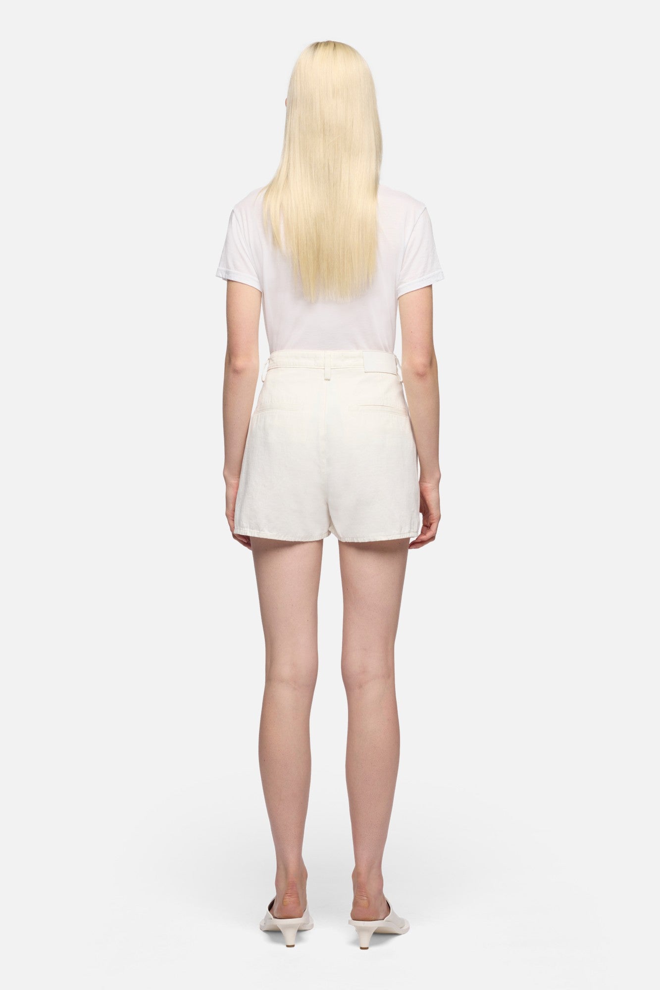 【新品】luana short pants オフホワイト TROUSER SHORT in Denim Linen Ostuni | 7 For All Mankind
