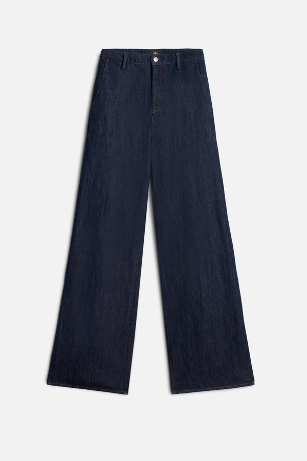WIDE TROUSER in Indigo Linen