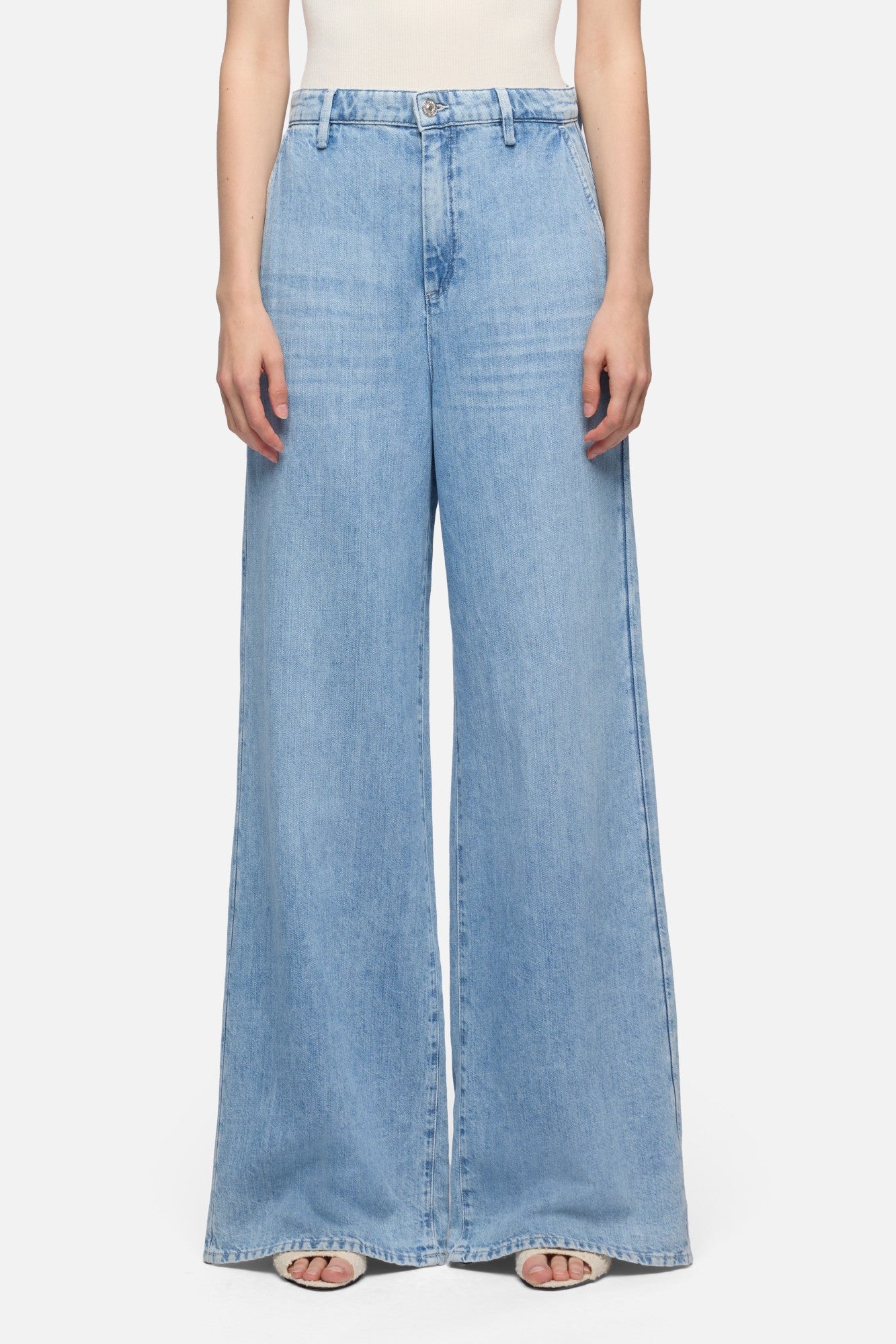 WIDE TROUSER in Indigo Linen Iris | 7 For All Mankind