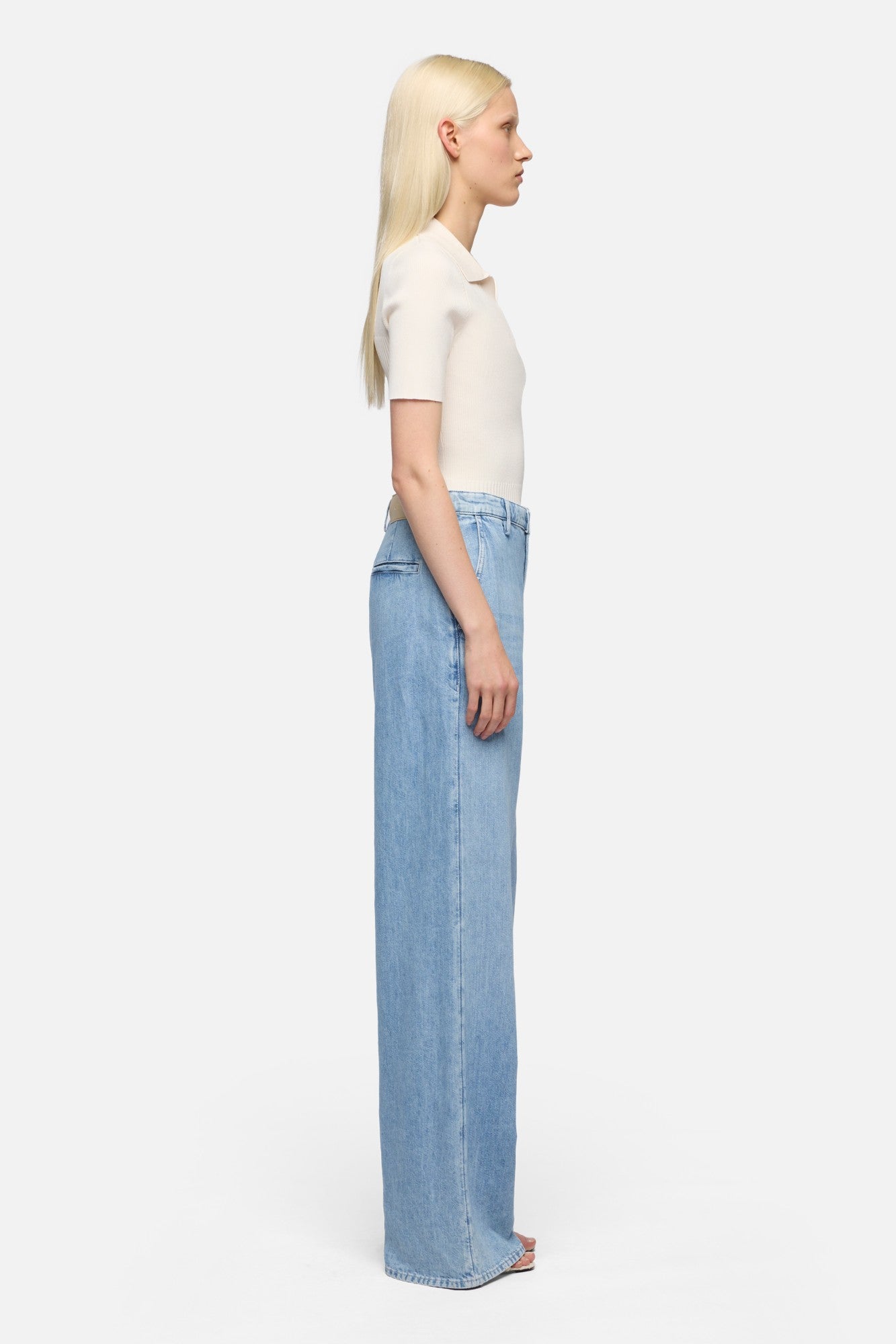 WIDE TROUSER in Indigo Linen Iris | 7 For All Mankind
