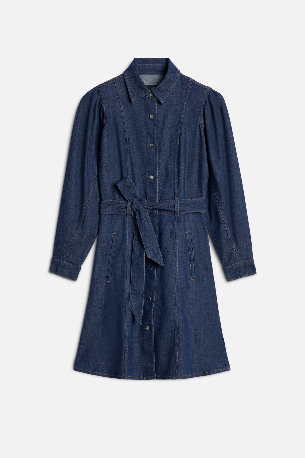 7 For All Mankind PUFF Sleeve MINI Dress in Weightless Denim Halona