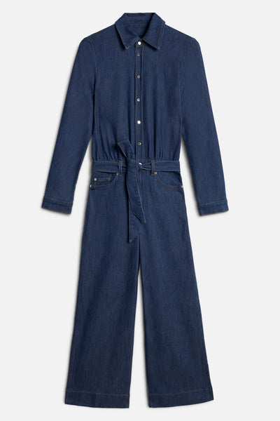 TAILORED JUMPSUIT ANKLE in Weightless Denim Halona