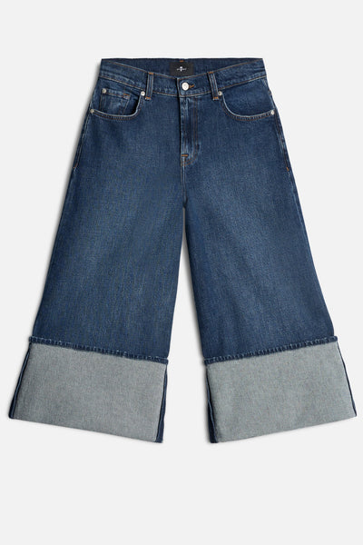 MANKIND Cuffed Denim Culotte in Radar