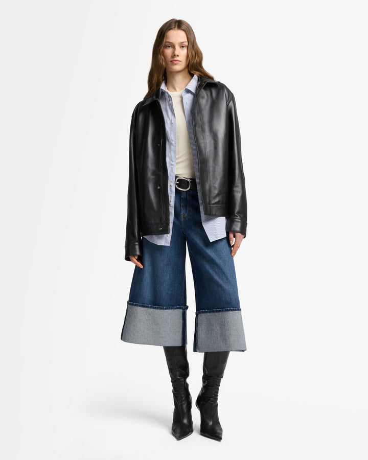 MANKIND Cuffed Denim Culotte in Radar