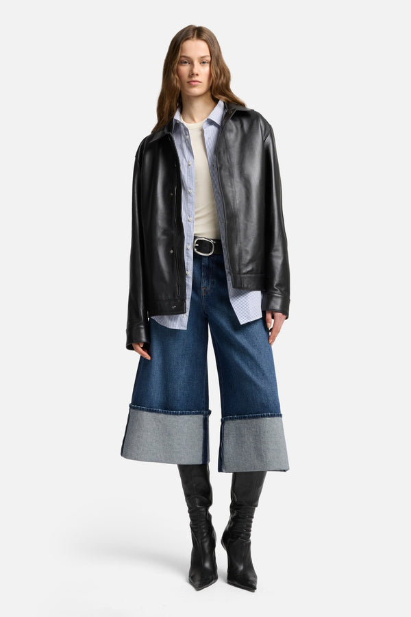 MANKIND Cuffed Denim Culotte in Radar