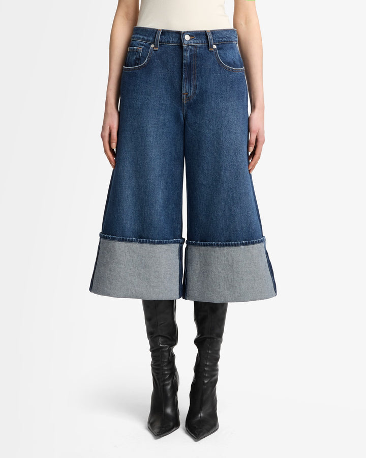 MANKIND Cuffed Denim Culotte in Radar