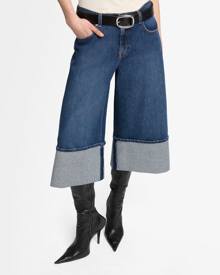 MANKIND Cuffed Denim Culotte in Radar