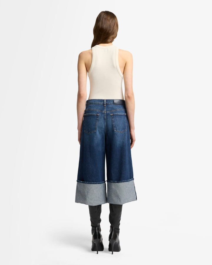 MANKIND Cuffed Denim Culotte in Radar
