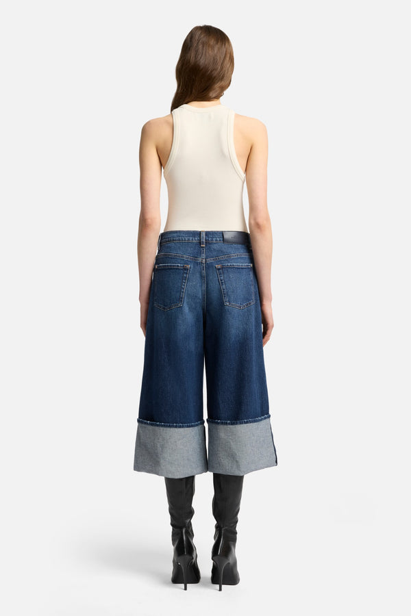 MANKIND Cuffed Denim Culotte in Radar