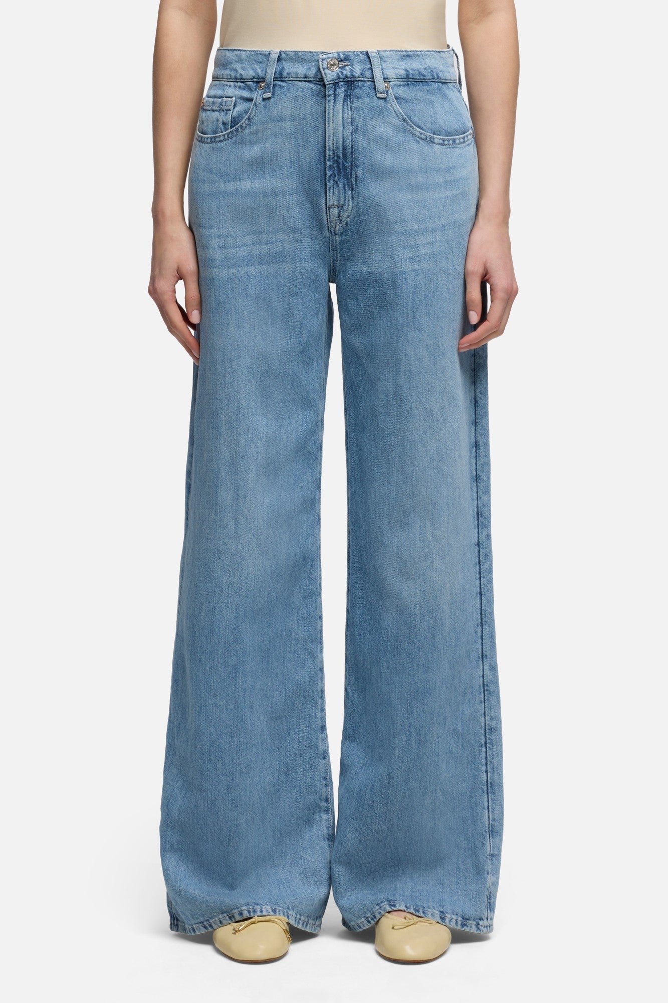 TAILORLESS LOTTA in Indigo Linen Iris | 7 For All Mankind