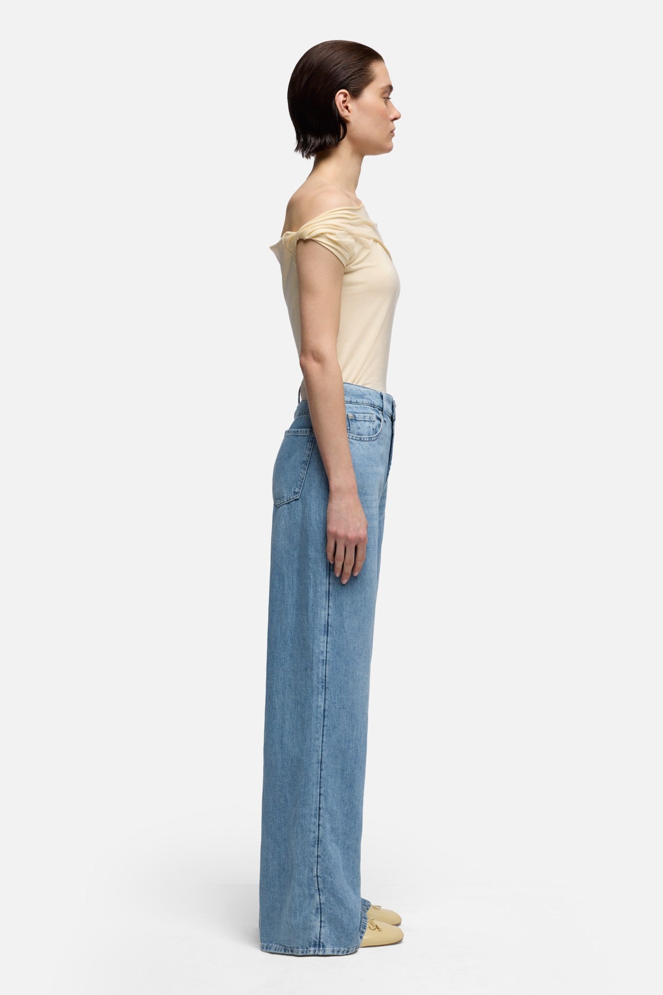 TAILORLESS LOTTA in Indigo Linen Iris | 7 For All Mankind