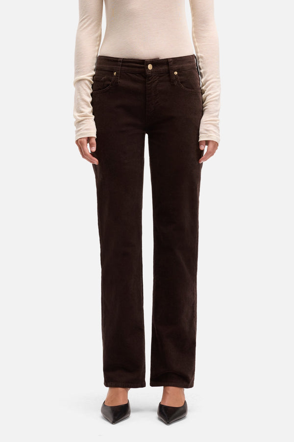 Corduroy Calie Straight in Coffee Bean