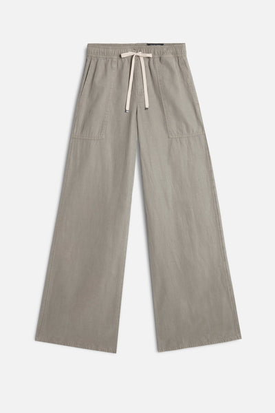 UTILITY PULL ON WIDE LEG in Lyocell Linen Military