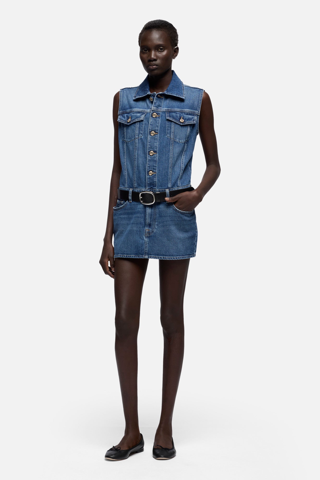DARTED MINI DRESS in Comfort Seaside | 7 For All Mankind