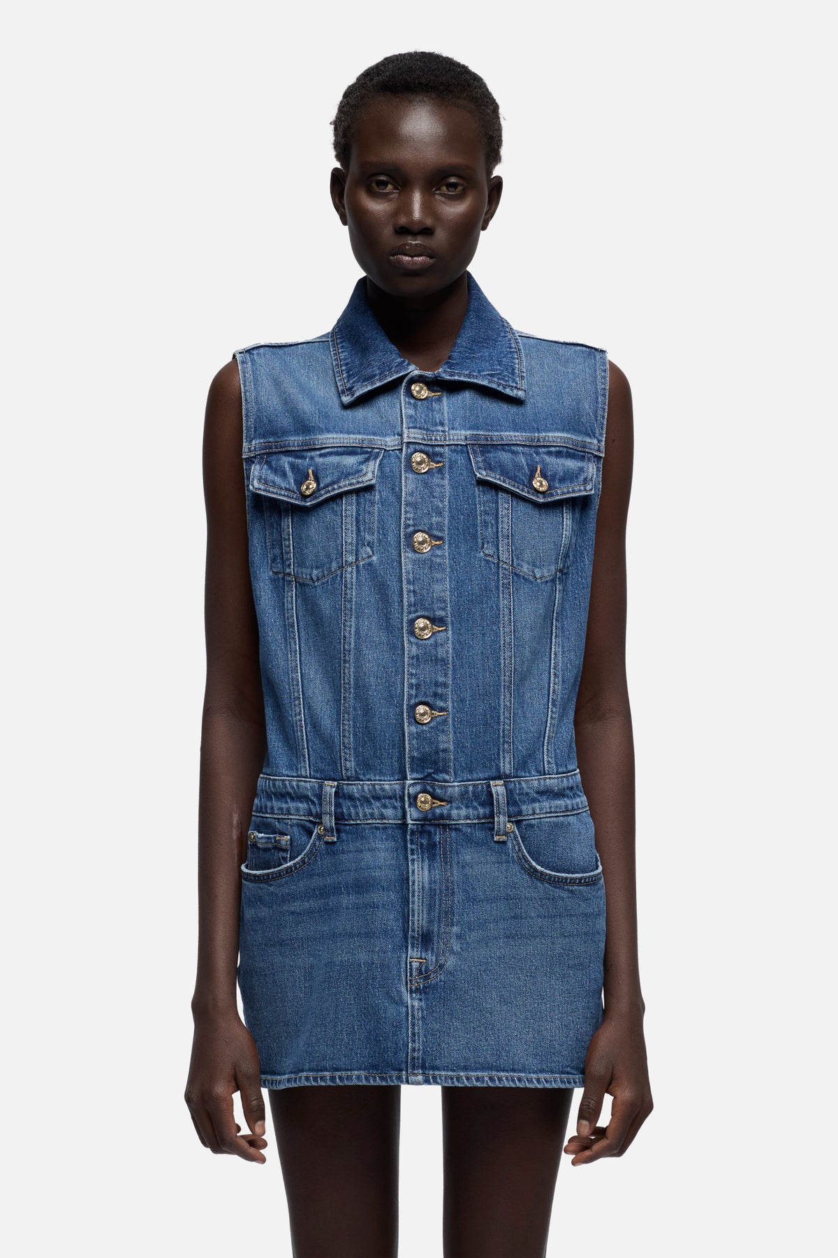 blue dress with pockets 7 For All Mankind DARTED MINI in Comfort Seaside Size:M - L Prom Dress 57832 | and has been reproportioned bohemian boho bridesmaid dress