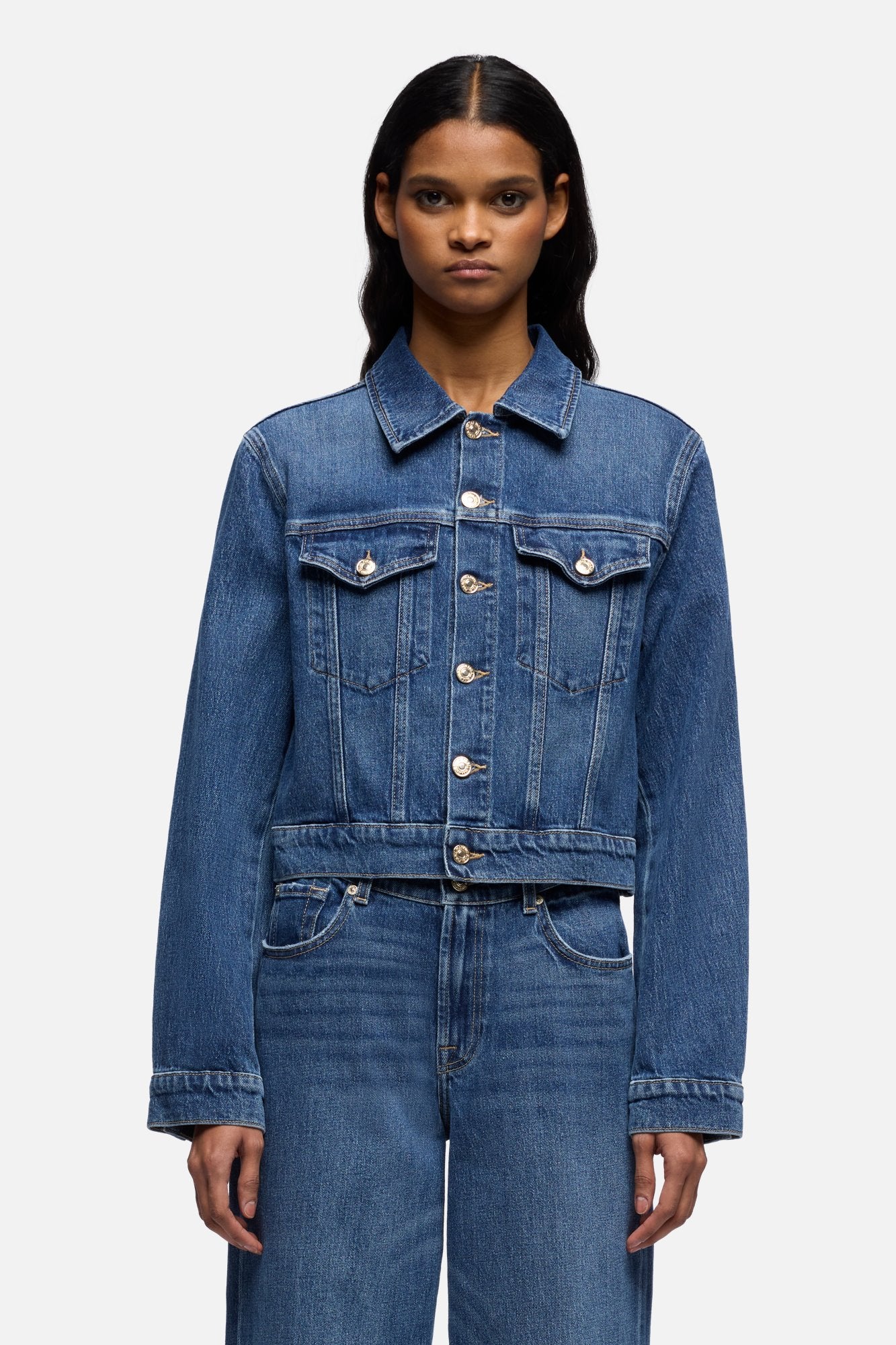 DARTED SHRUNKEN JACKET in Comfort Seaside | 7 For All Mankind