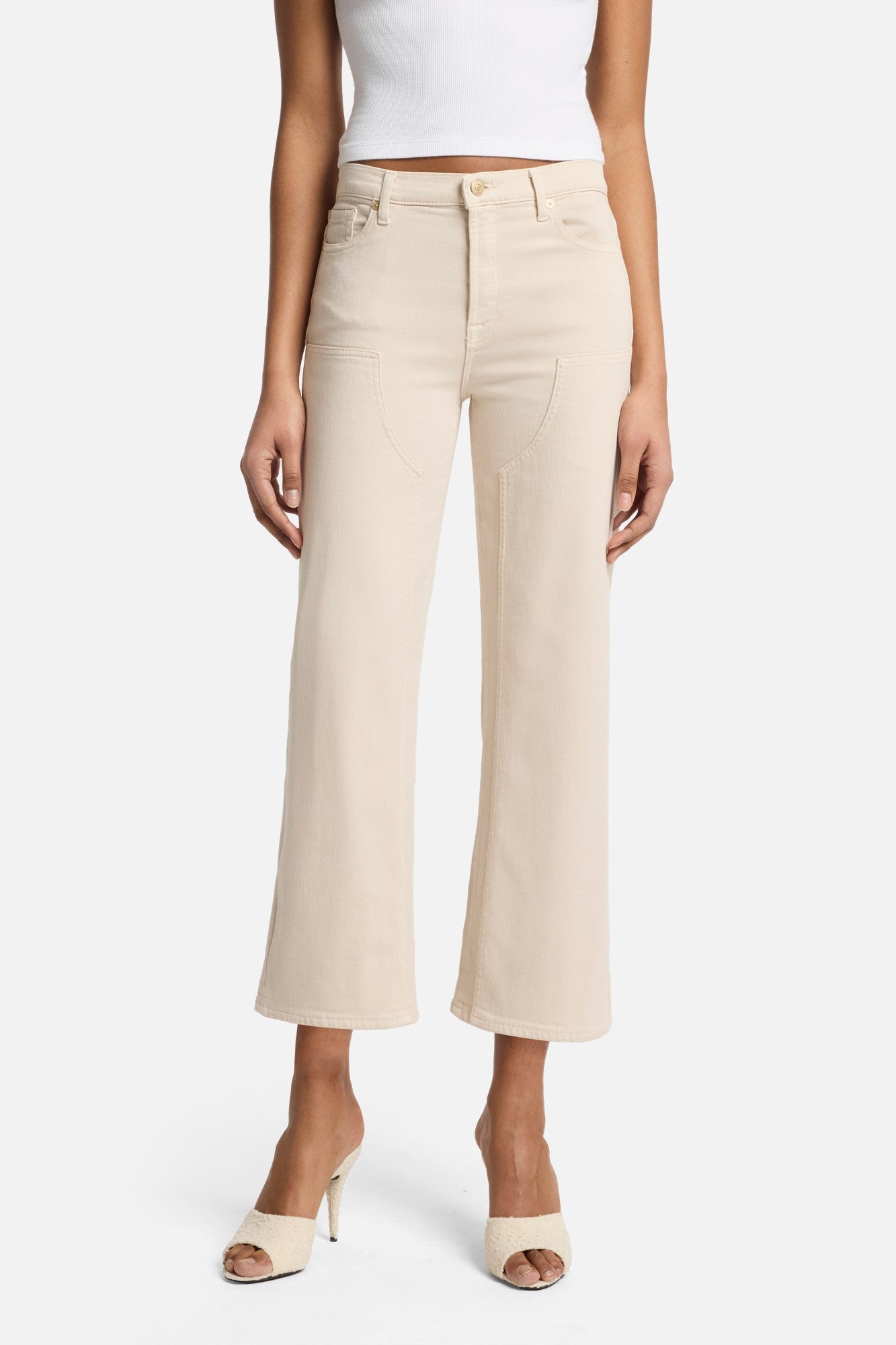 Luxe Vintage Cropped Alexa in Creme | 7 For All Mankind