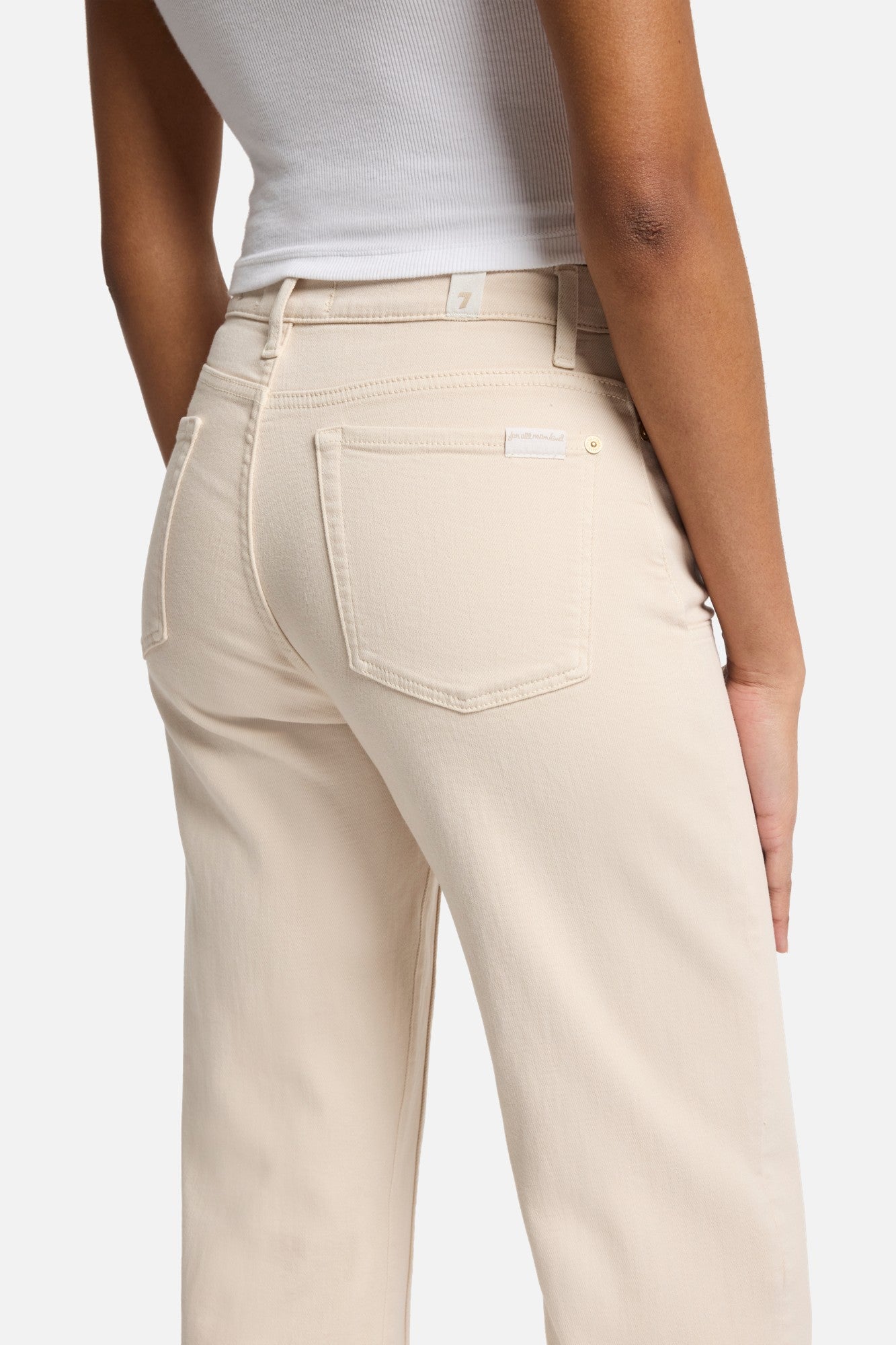 Luxe Vintage Cropped Alexa in Creme | 7 For All Mankind