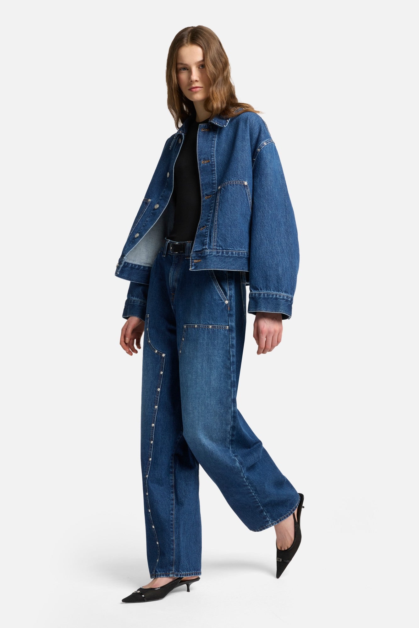 MANKIND Studded Balloon Jeans in Le Blue | 7 For All Mankind