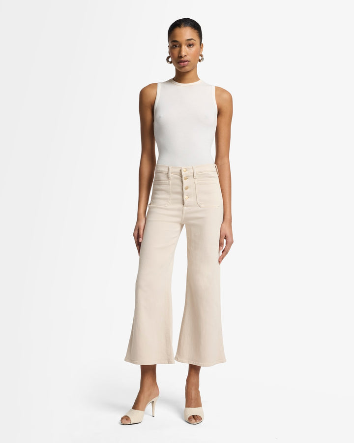 Luxe Vintage Ultra High Rise Cropped Jo in Creme | 7 For All Mankind