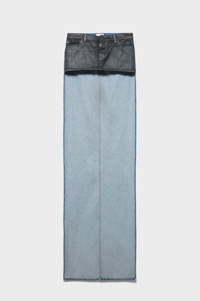 ASYMETRIC MINI SKIRT in Denim Nolita