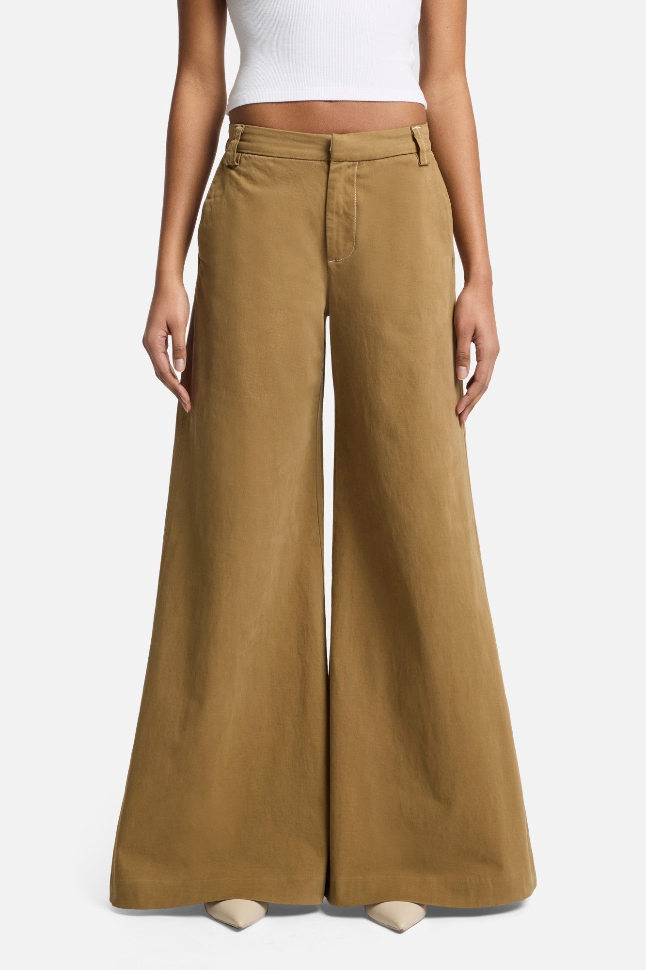Comfort Twill Willow Palazzo Wide Leg in Sand Storm | 7 For All