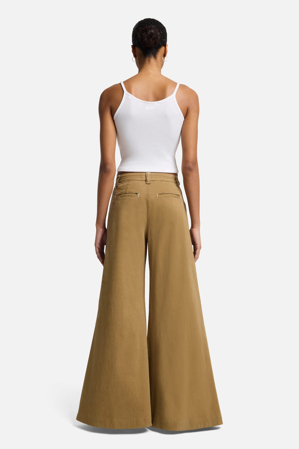 Comfort Twill Willow Palazzo Wide Leg in Sand Storm