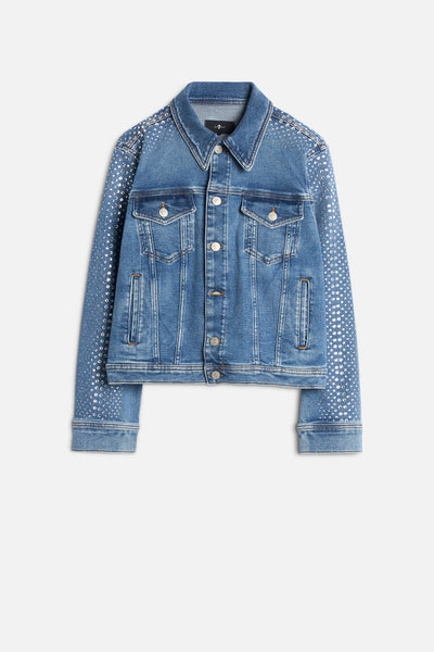 Luxe Vintage Adi Trucker Jacket in Love Soul