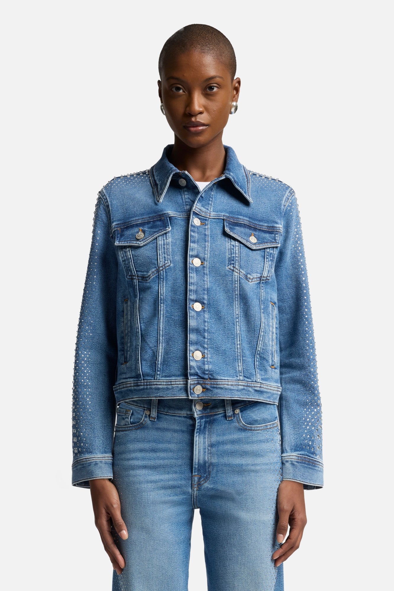 Luxe Vintage Adi Trucker Jacket in Love Soul | 7 For All Mankind