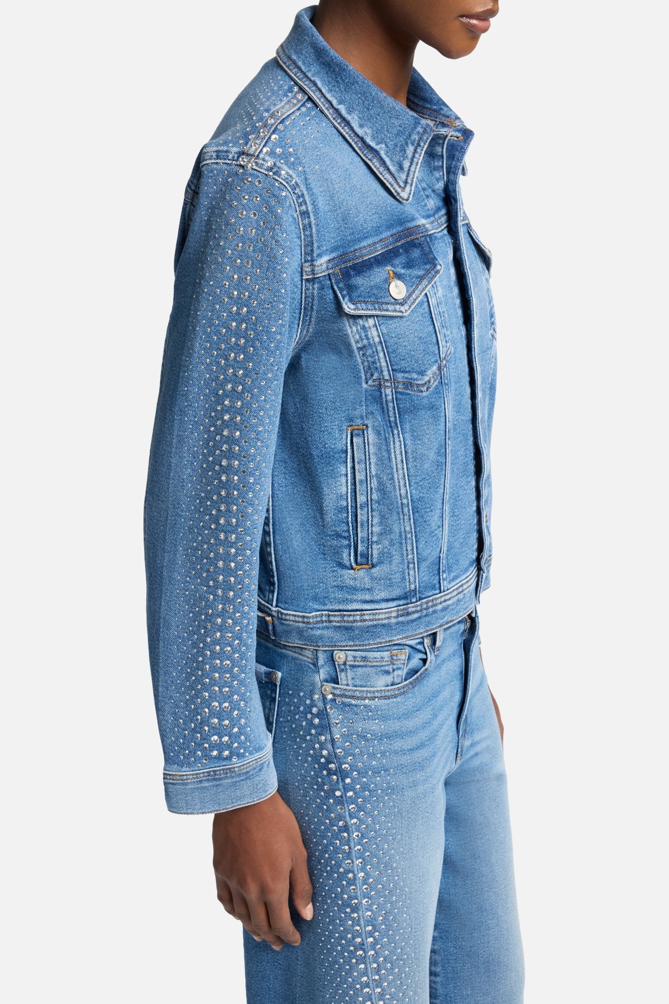 Luxe Vintage Adi Trucker Jacket in Love Soul | 7 For All Mankind