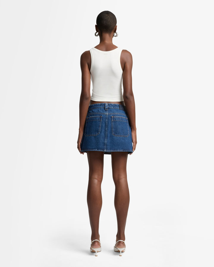 MANKIND Milly Studded Mini Skirt in Le Blue | 7 For All Mankind