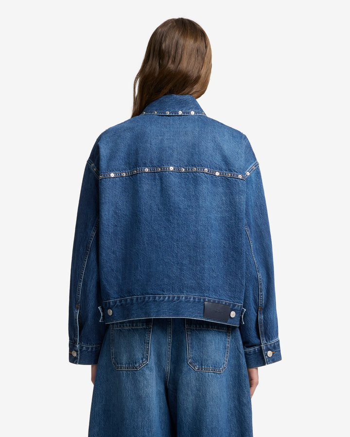 MANKIND Cropped Carpenter Jacket in Le Blue | 7 For All Mankind