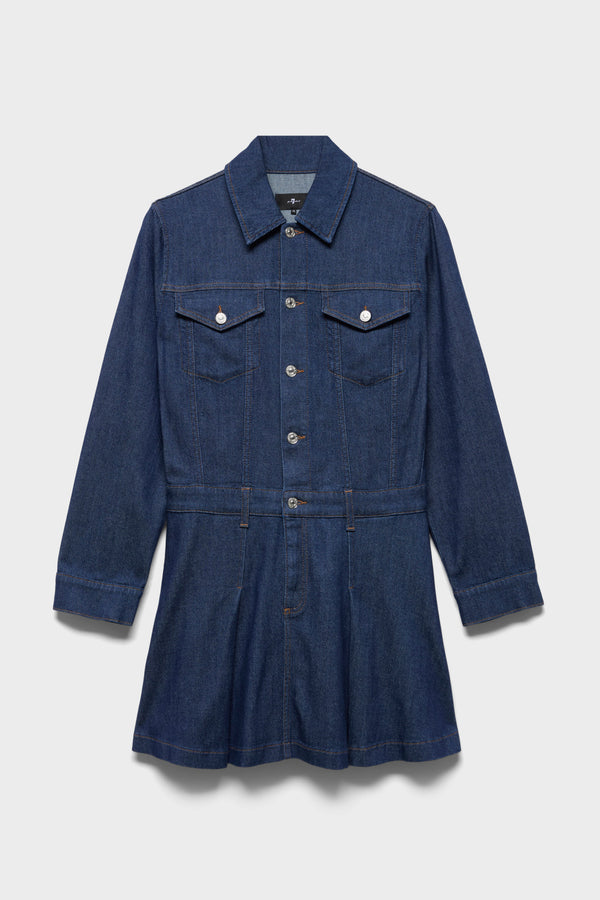 PLEATED MINI DRESS in Lightweight