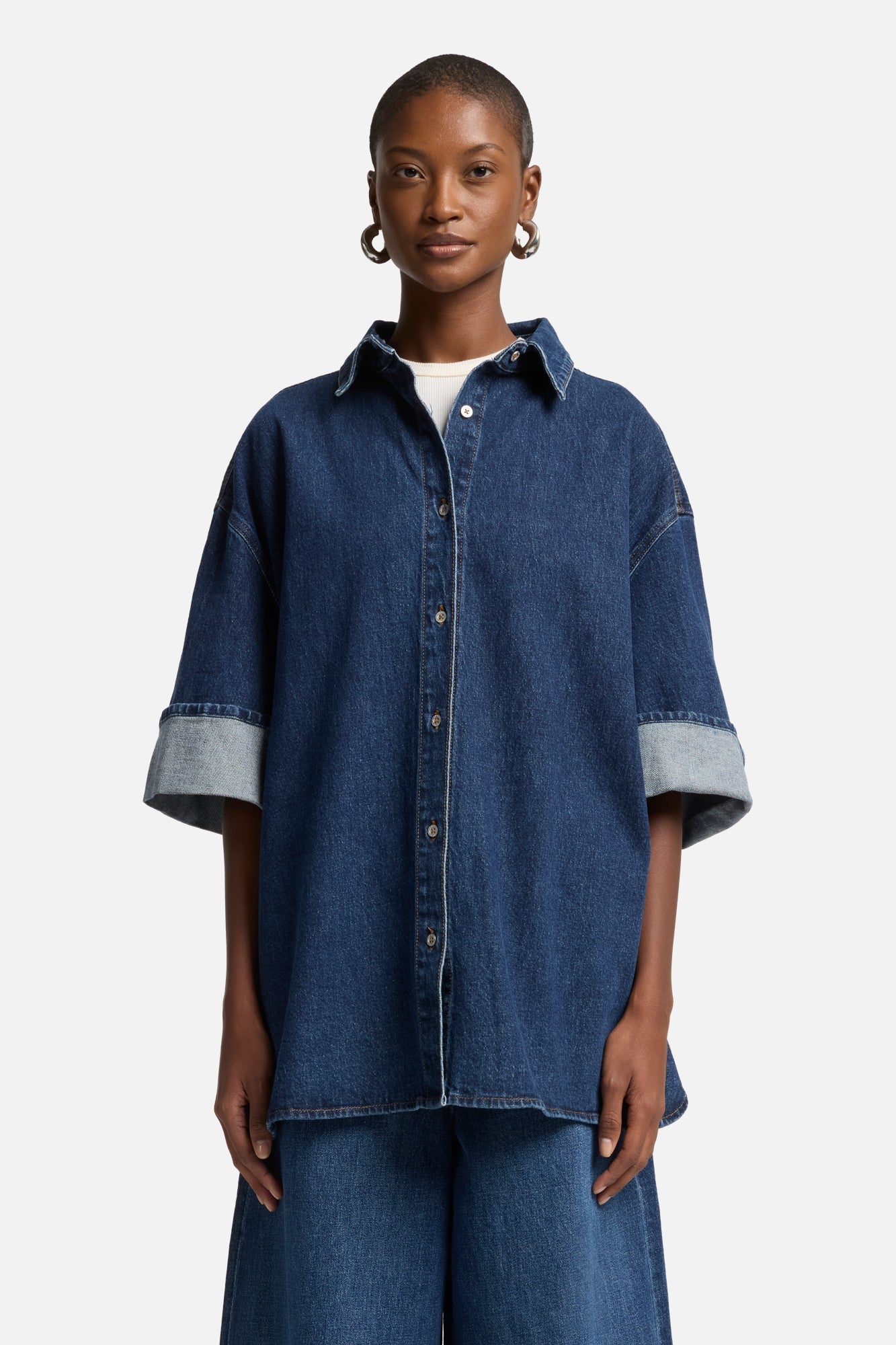 MANKIND Nina Cuffed Overshirt in Radar | 7 For All Mankind