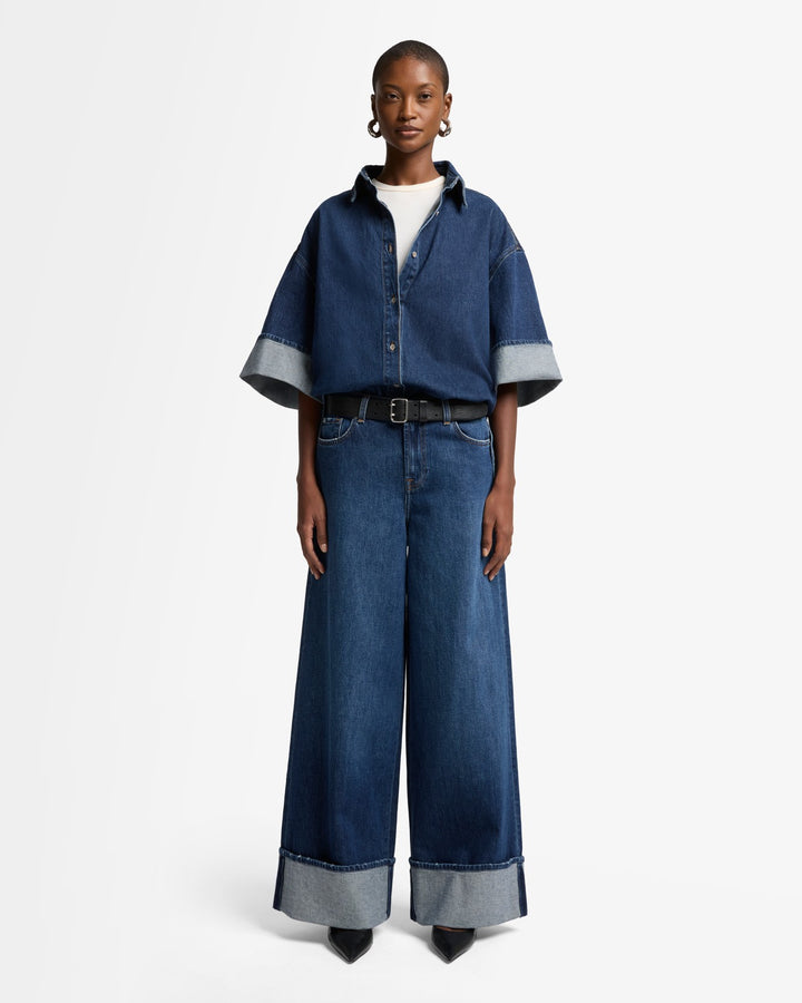 MANKIND Nina Cuffed Overshirt in Radar