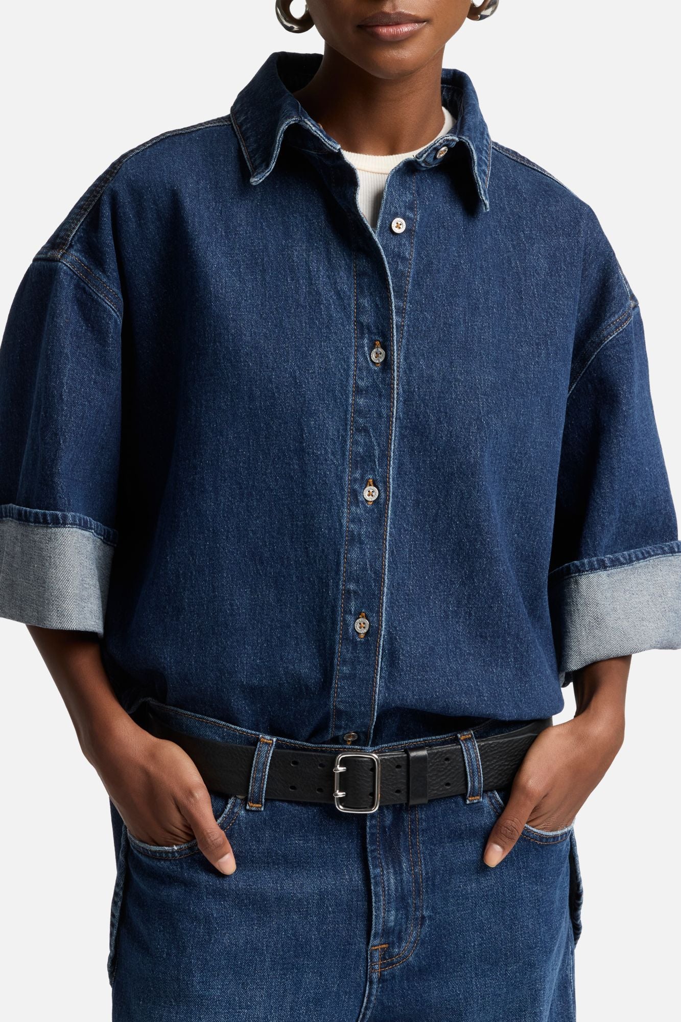 MANKIND Nina Cuffed Overshirt in Radar | 7 For All Mankind