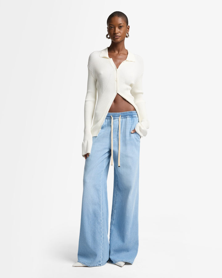 【BAON】Denta Washing Wide Denim Pants Vintage Washing Wide Leg Denim Pants CN14 - Korean Women's