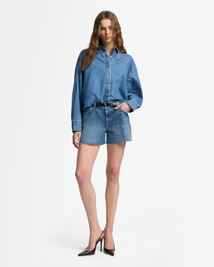 Weightless Nina Cropped Shirt in Hilo | 7 For All Mankind