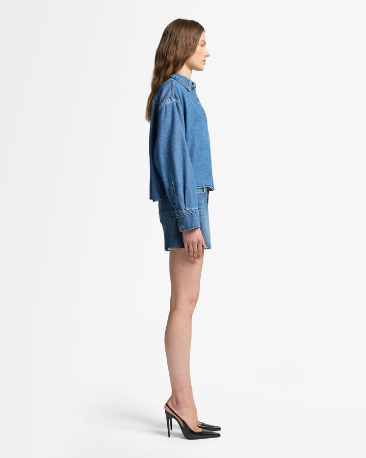 売れ筋商品|||7フォーオールマンカインド シャツ レディース トップス NINA OVERSHIRT - Button-down blouse - radar MANKIND Nina Cuffed Overshirt in Radar | 7 For All Mankind