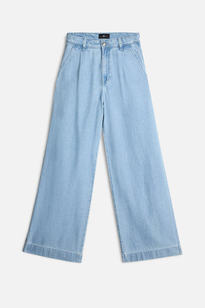 Weightless Pleated Denim Trouser in Hana