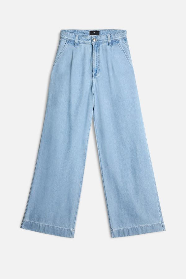 PLEATED TROUSER in Weightless Denim