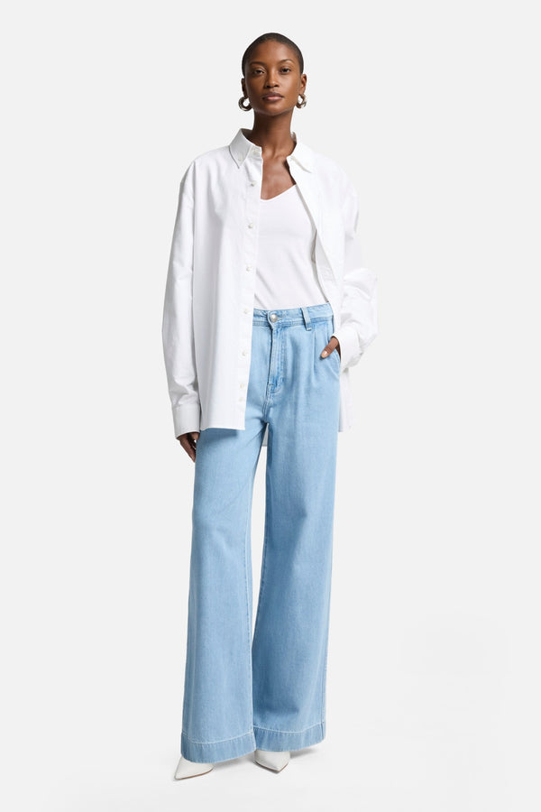 Weightless Pleated Denim Trouser in Hana