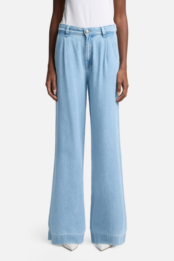 Weightless Pleated Denim Trouser in Hana
