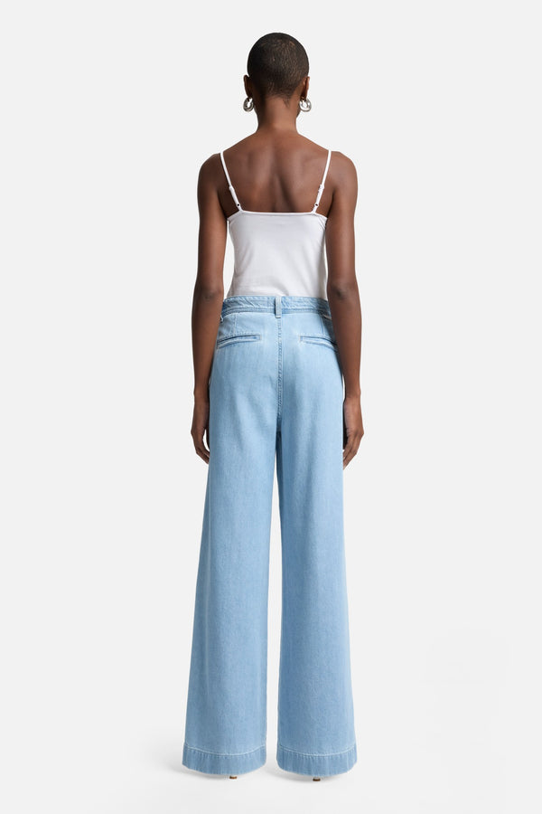 Weightless Pleated Denim Trouser in Hana