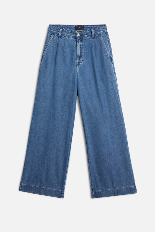 PLEATED TROUSER in Weightless Denim