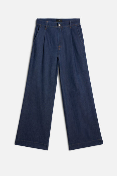 Weightless Pleated Denim Trouser in Halona