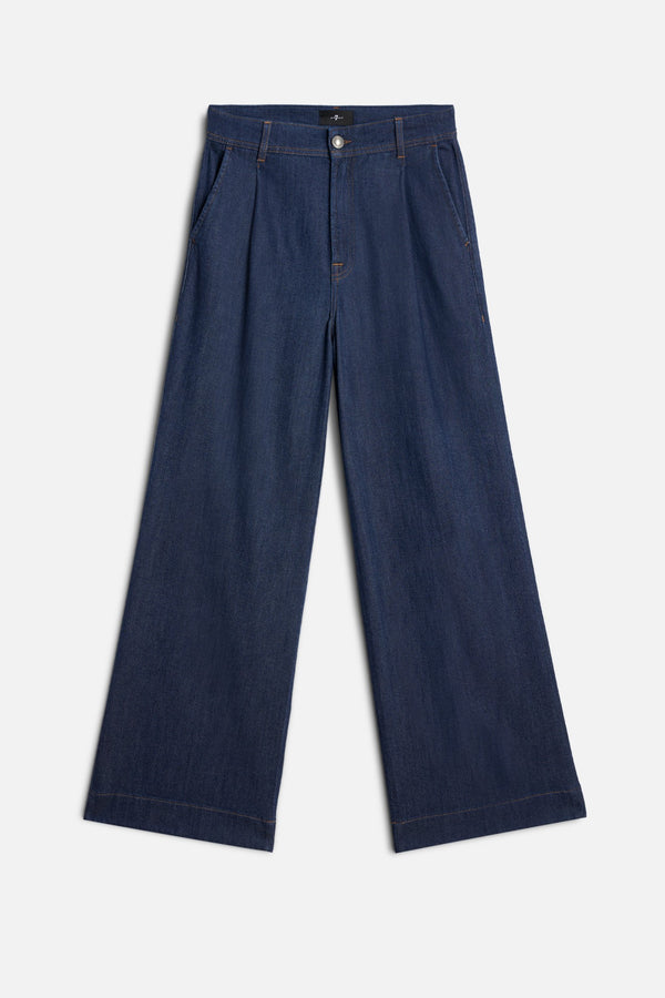 PLEATED TROUSER in Weightless Denim