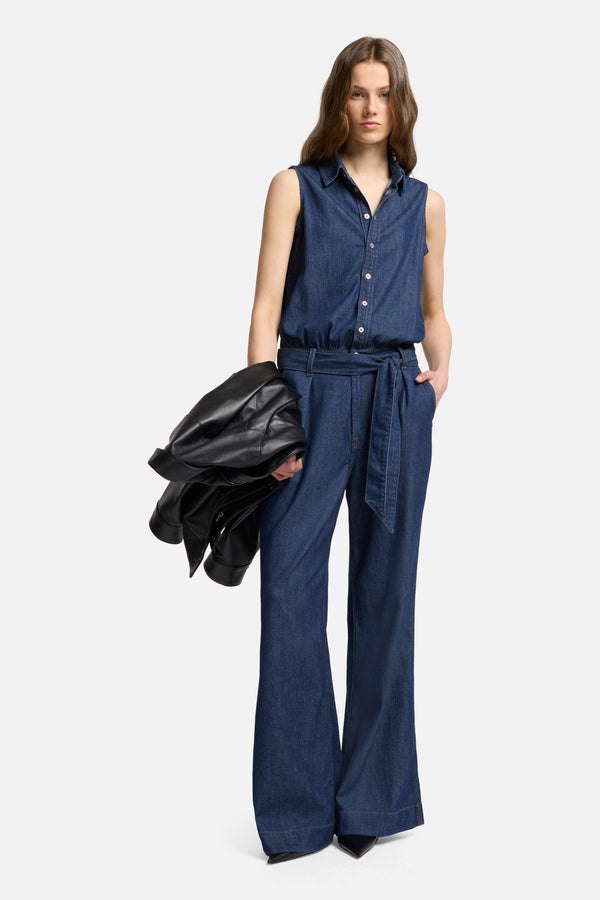 Weightless Denim Jumpsuit in Halona
