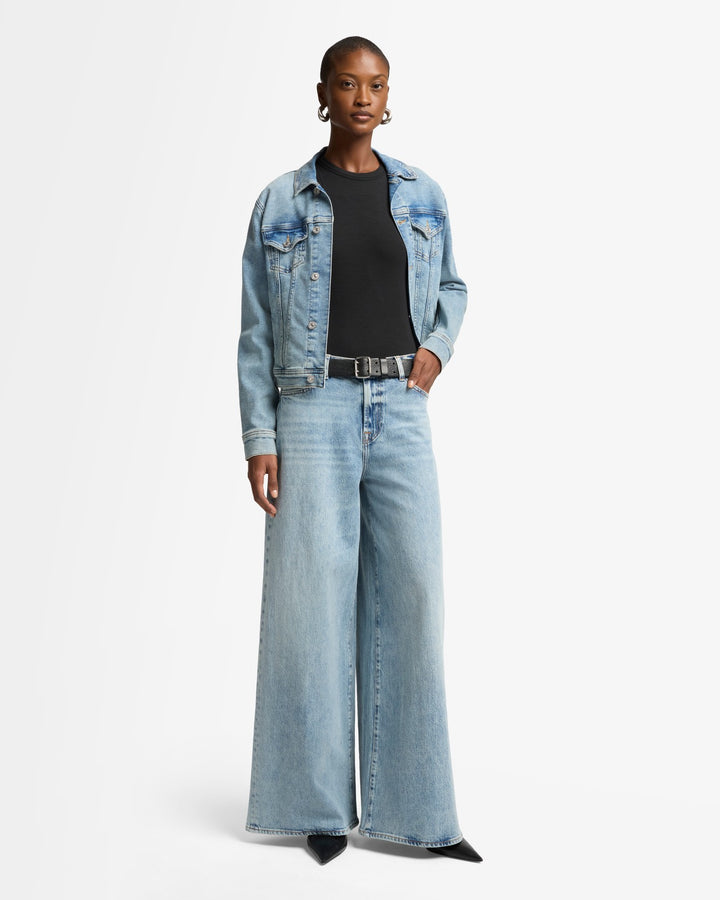デニム・ジーパン 7 For All Mankind 7UL60C10 Jeans Marie Wide Leg Radar With Wide-leg jeans with cuffs Dark blue 7 For All Mankind